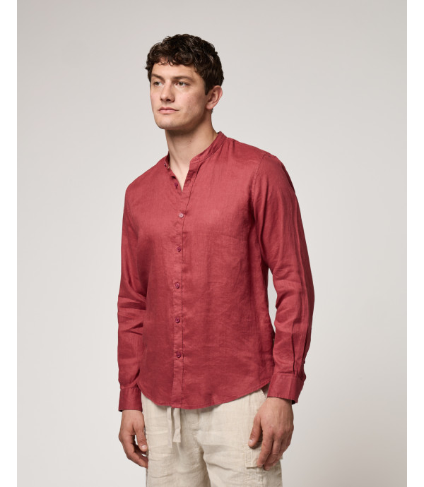 Camicia in lino collo coreano