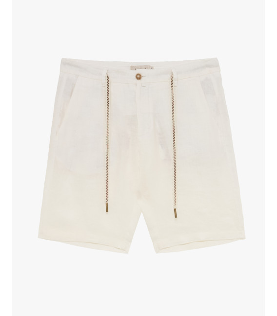 Linen shorts with drawstring