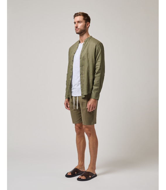 Linen shorts with drawstring