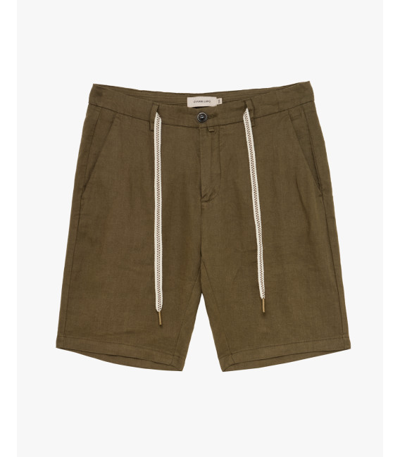 Linen shorts with drawstring