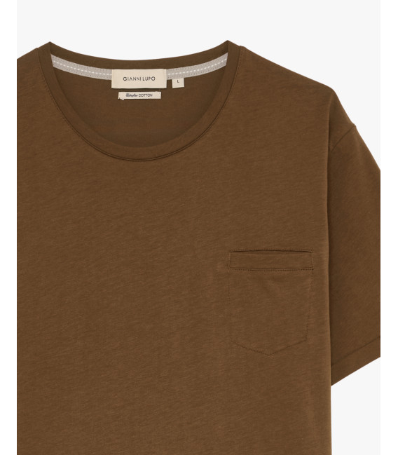 T-shirt con taschino in cotone extra fine