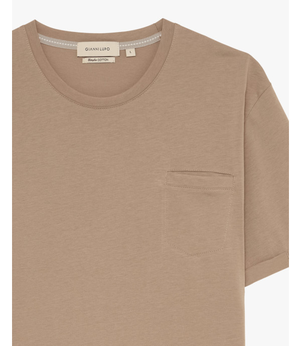 T-shirt con taschino in cotone extra fine