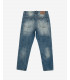 MIKE95 carrot fit jeans with tone on tone patches