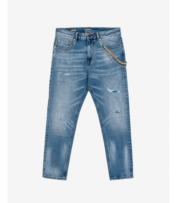 GRANT carrot fit jeans with scratches