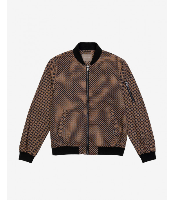 More about geometric patterned bomber jacket