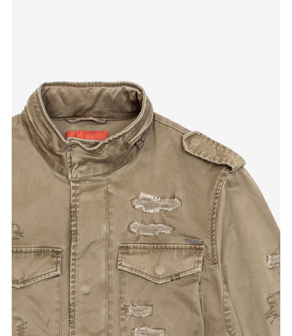 Field jacket with rips