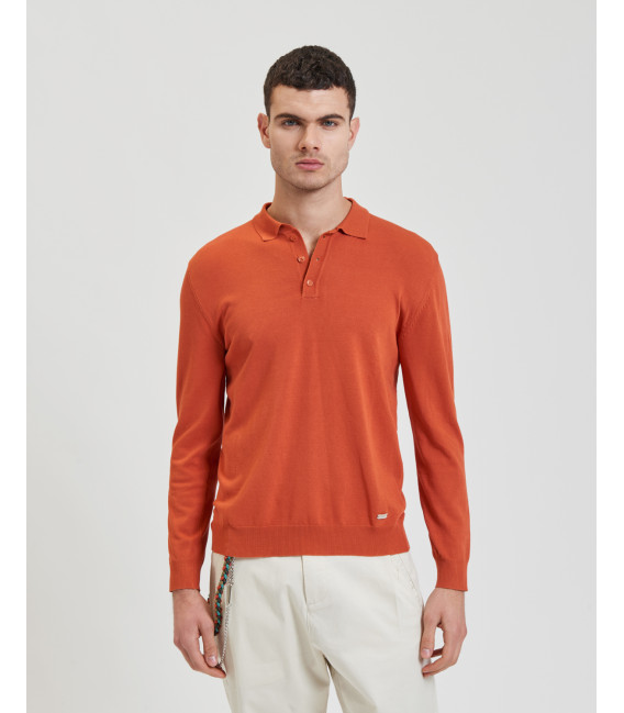 Polo a maniche lunghe relaxed fit