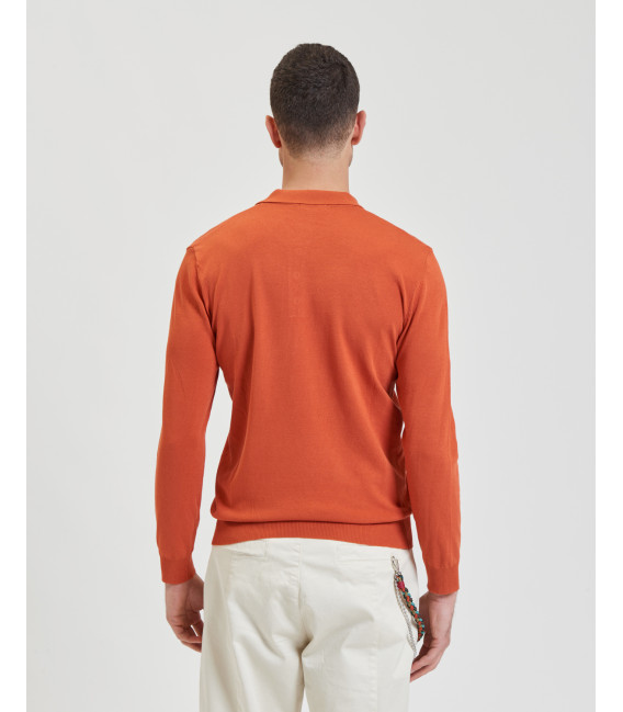 Relaxed fit long sleeves polo shirt