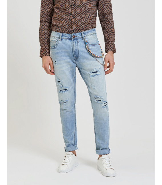 BRUCE regular fit jeans with rips