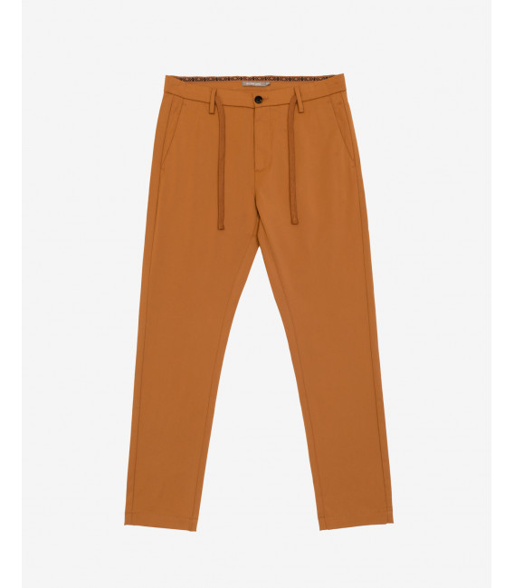 Slim fit trousers with drawstrings