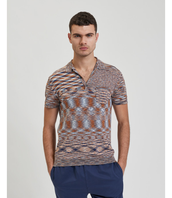 More about Optical effect knitted polo shirt