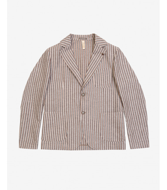 Deconstructed striped blazer in linen blend