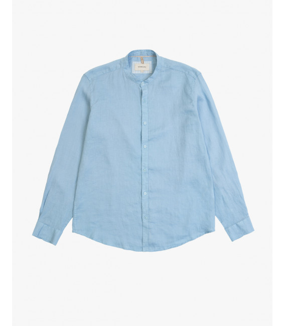 Mandarin collar linen shirt