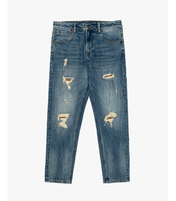 MIKE carrot cropped fit with rips&repairs
