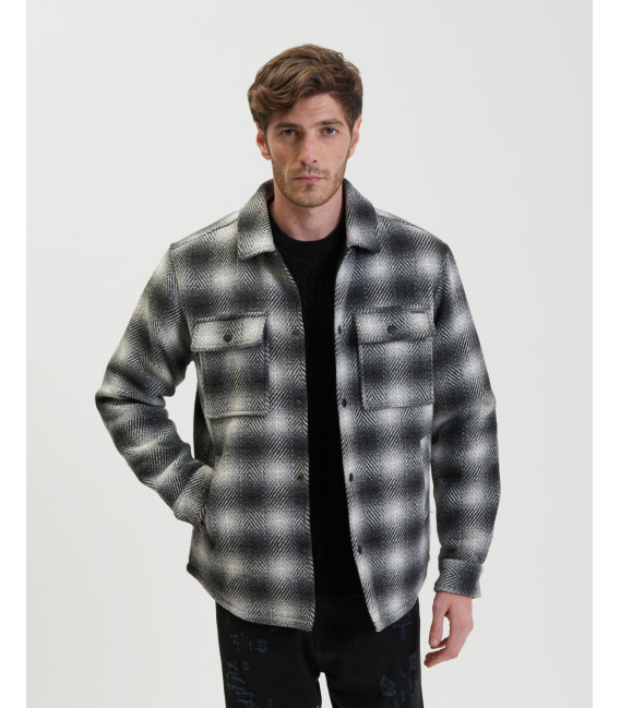Herringbone check overshirt