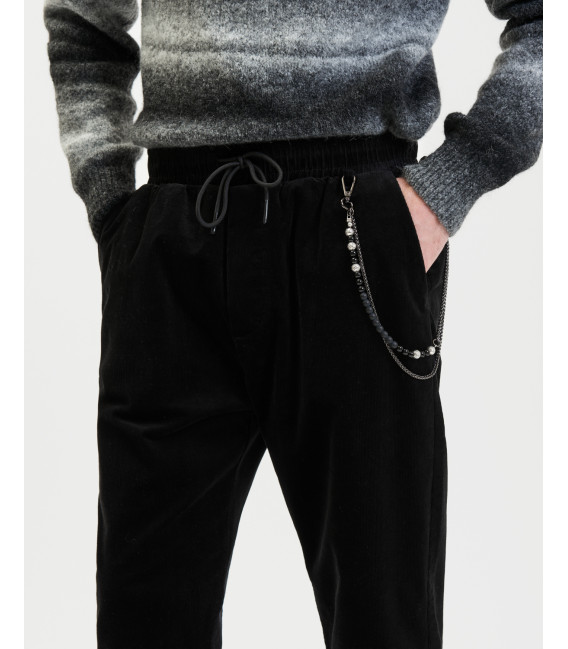 Cord drawstring trousers