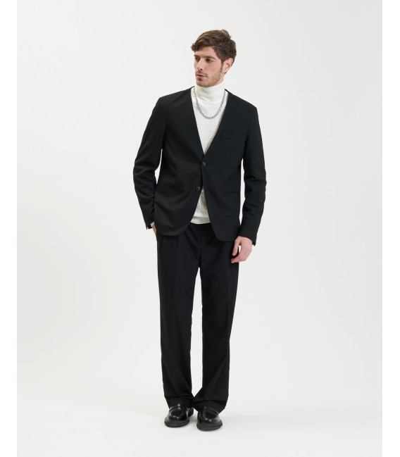 No revers collar blazer