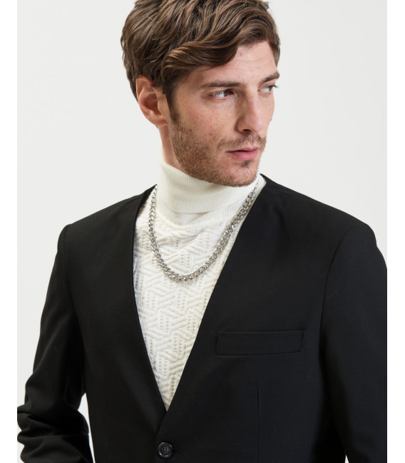 No revers collar blazer