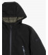 Tech fabric parka with hood and zip pockets