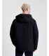 Tech fabric parka with hood and zip pockets