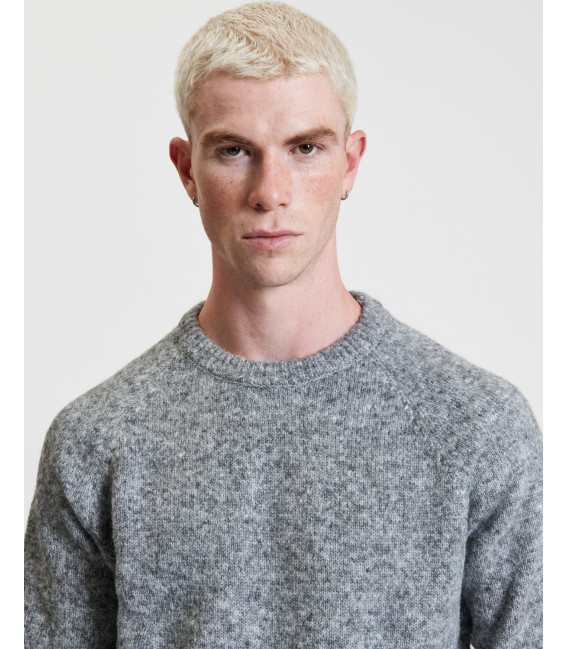 Maglia girocollo raglan boucle