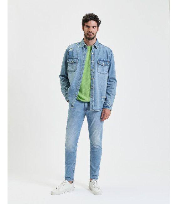 Overshirt denim con tasche
