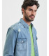 Overshirt denim con tasche