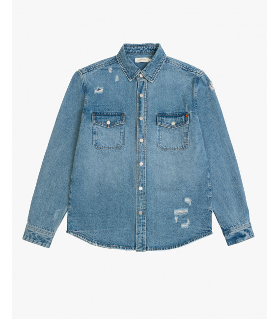 Overshirt denim con tasche