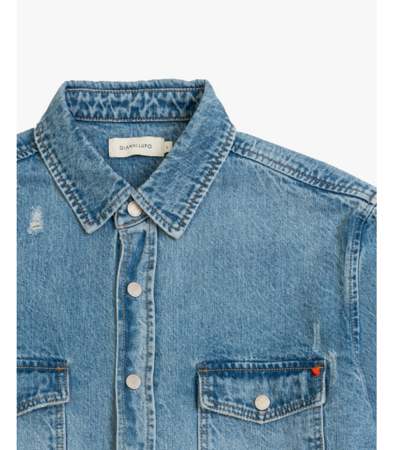 Overshirt denim con tasche