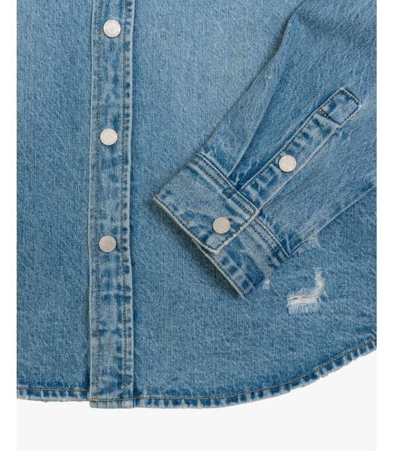 Overshirt denim con tasche