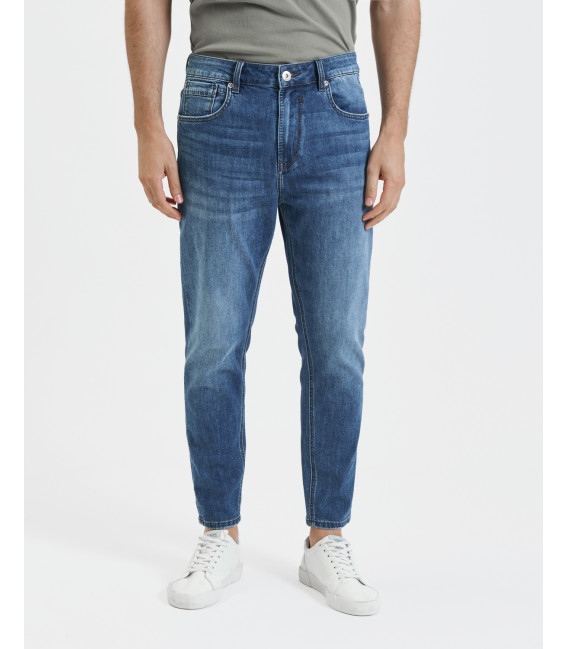 Jeans MIKE95 carrot fit con graffi medium wash