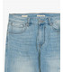 MIKE95 carrot fit medium wash jeans with scratches