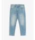 MIKE95 carrot fit medium wash jeans with scratches