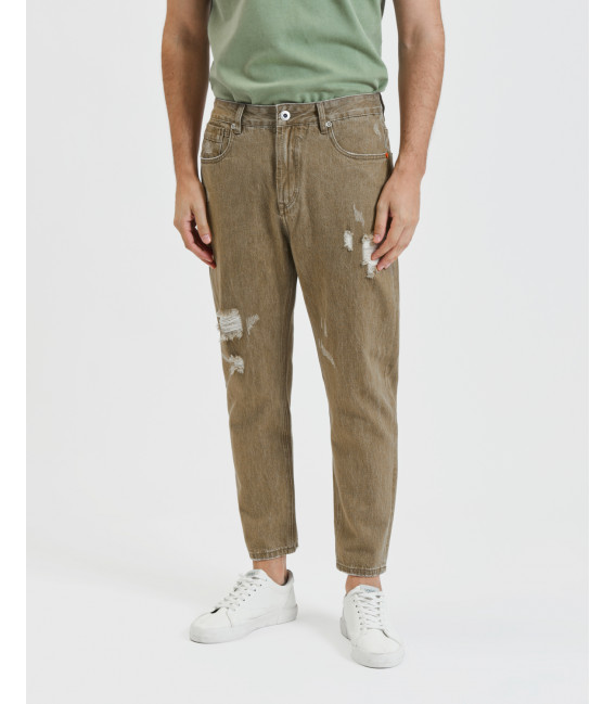 Jeans MIKE carrot cropped con strappi