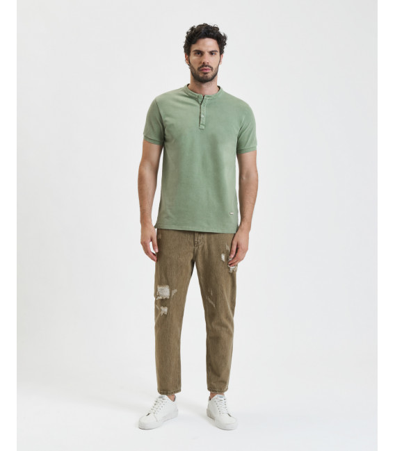 Jeans MIKE carrot cropped con strappi