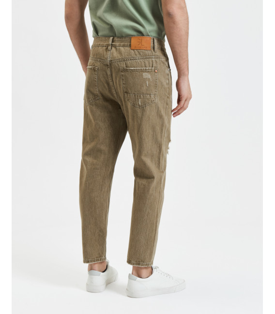 Jeans MIKE carrot cropped con strappi