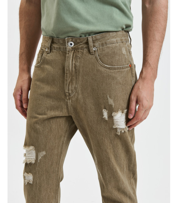 Jeans MIKE carrot cropped con strappi