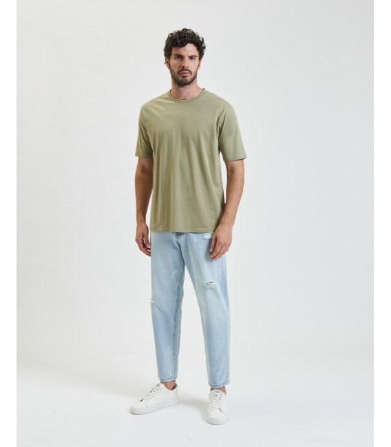 Jeans DAD relaxed fit light wash con graffi