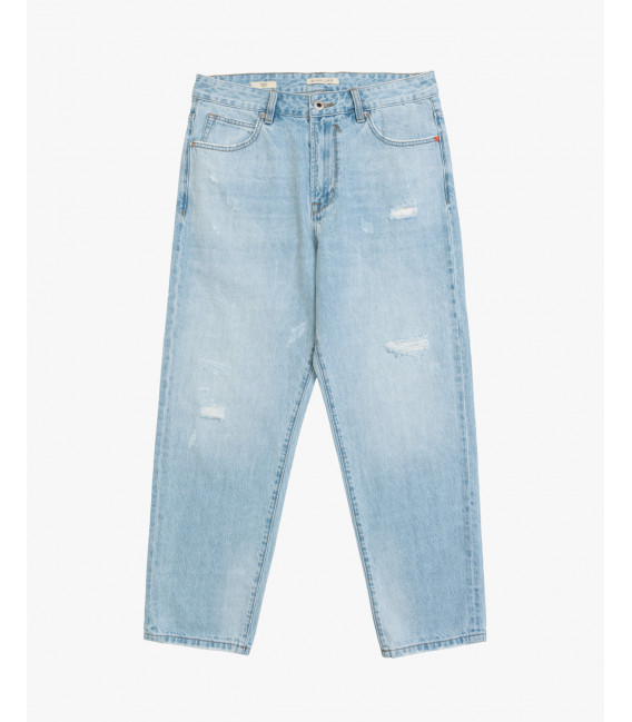 Jeans DAD relaxed fit light wash con graffi