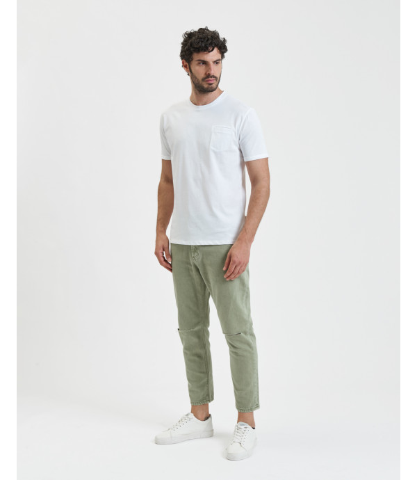 COOPER carrot fit jeans with knee rip