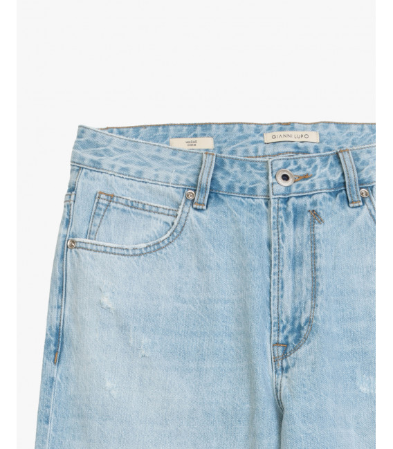 Jeans DAD relaxed fit light wash con graffi