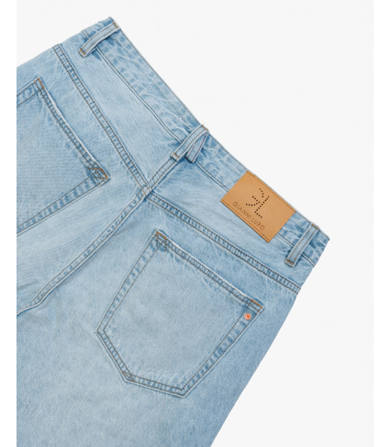 Jeans DAD relaxed fit light wash con graffi