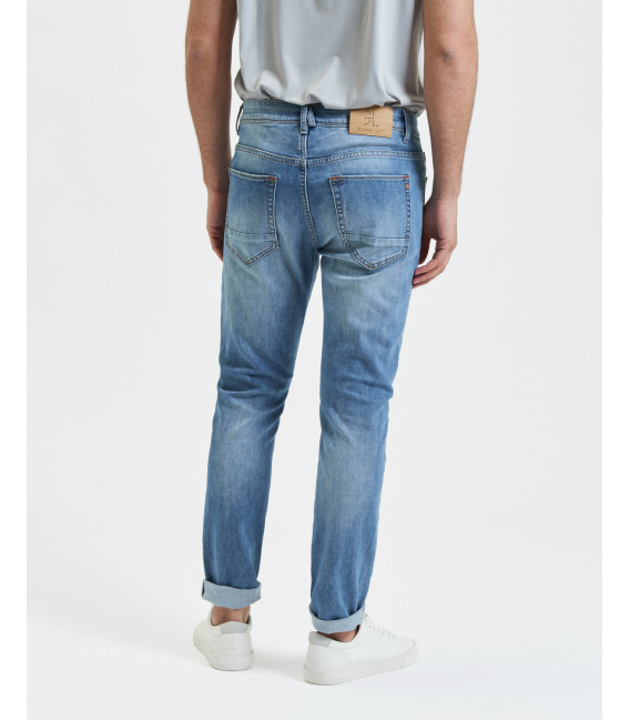 BRUCE regular fit jeans with rips dark wash