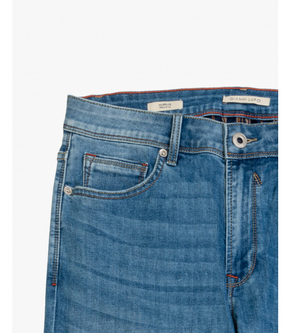 BRUCE regular fit jeans with rips dark wash