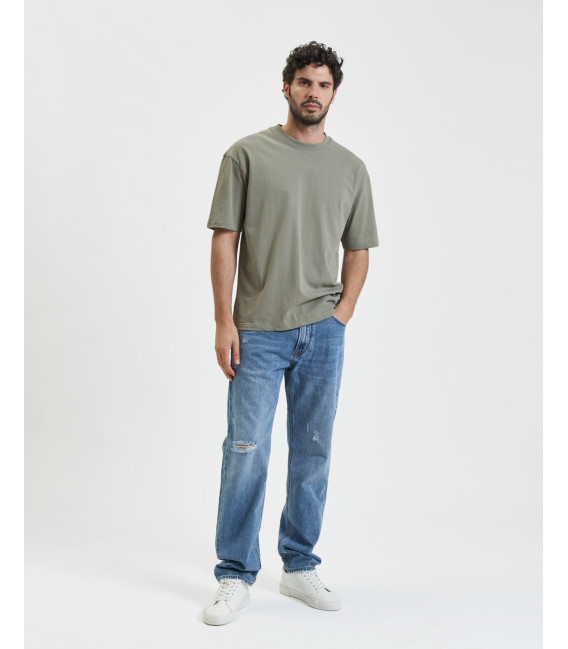Jeans ALEX straight fit con whiskers e rotture
