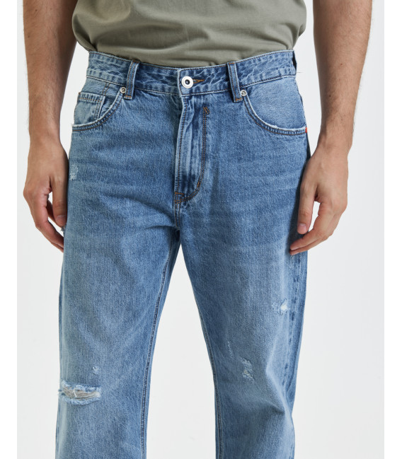 Jeans ALEX straight fit con whiskers e rotture
