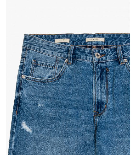 Jeans ALEX straight fit con whiskers e rotture