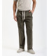 Wide leg drawstring trousers with double pleats