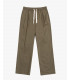 Wide leg drawstring trousers with double pleats