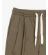 Wide leg drawstring trousers with double pleats